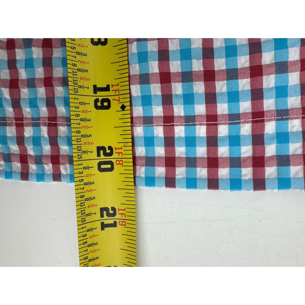 Peter Millar Featherweight Mens 38 Gingham Seersucker Shorts Red Blue White - Picture 8 of 8